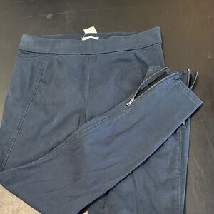 Navy Blue Pants with Zipper Detail